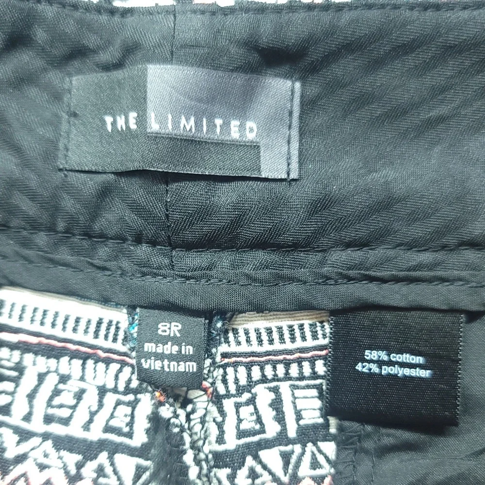 The Limited Geometric Tribal Print Shorts Blue Pink Black Side Stripe 8R